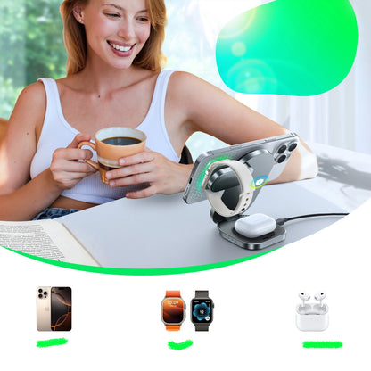 Joyroom JR-W17 Qi 3-in-1 Wireless Inductive Charger - Black_3