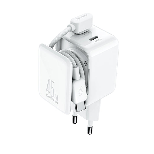 Joyroom JR-TCL05 45W GaN Wall Charger with Cable Organizer - White_0
