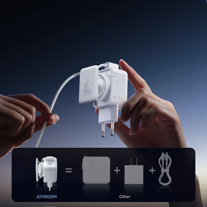 Joyroom JR-TCL05 45W GaN Wall Charger with Cable Organizer - White_3