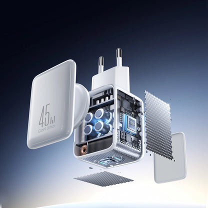 Joyroom JR-TCL05 45W GaN Wall Charger with Cable Organizer - White_6