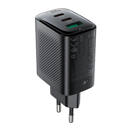Acefast A108 GaN PD 67W 2xUSB-C 1xUSB-A Wall Charger - Black_0