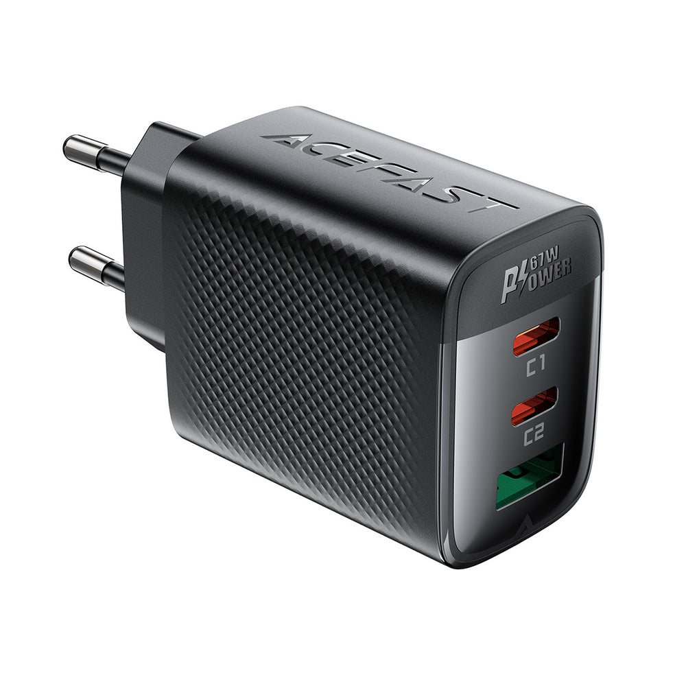 Acefast A108 GaN PD 67W 2xUSB-C 1xUSB-A Wall Charger - Black_1