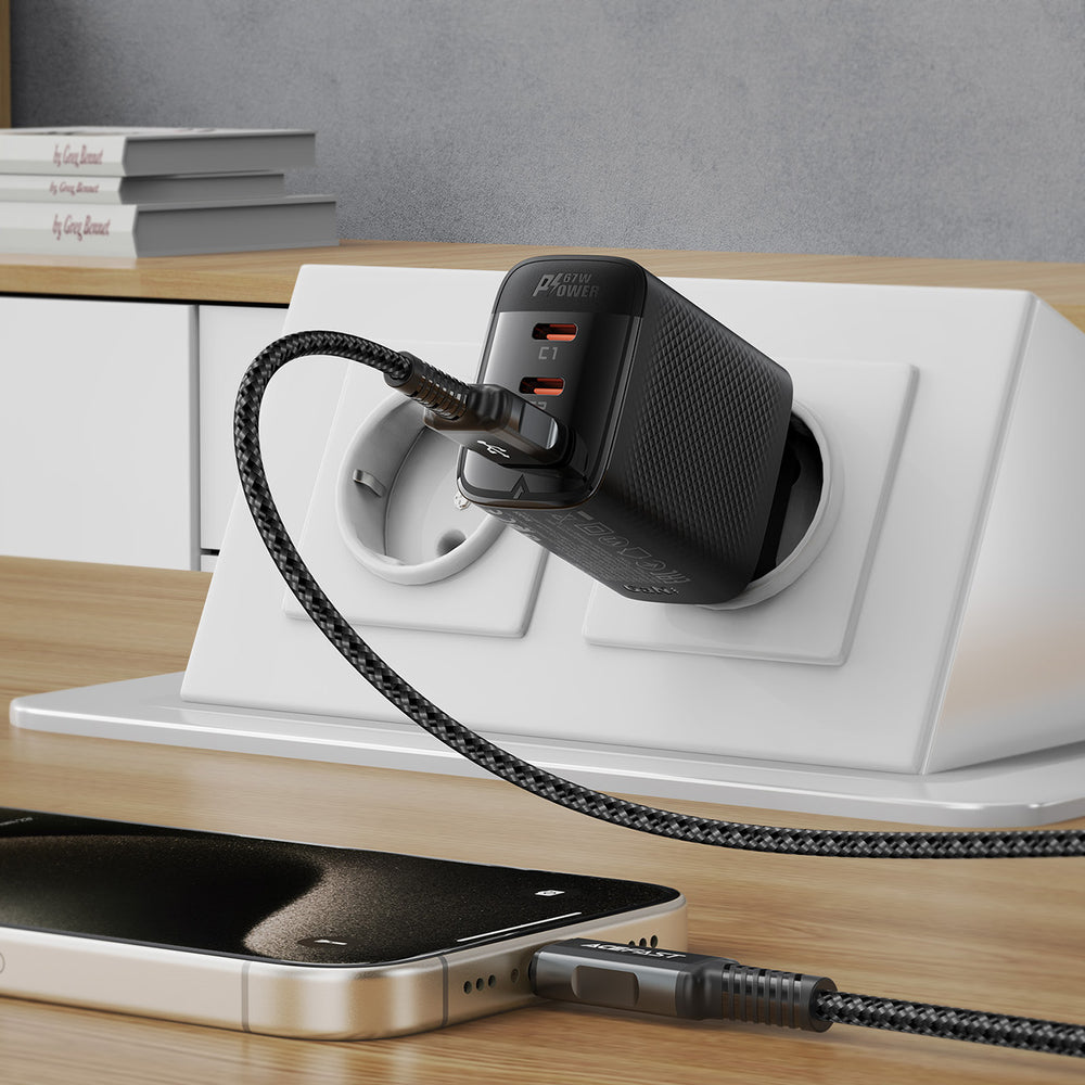 Acefast A108 GaN PD 67W 2xUSB-C 1xUSB-A Wall Charger - Black_5