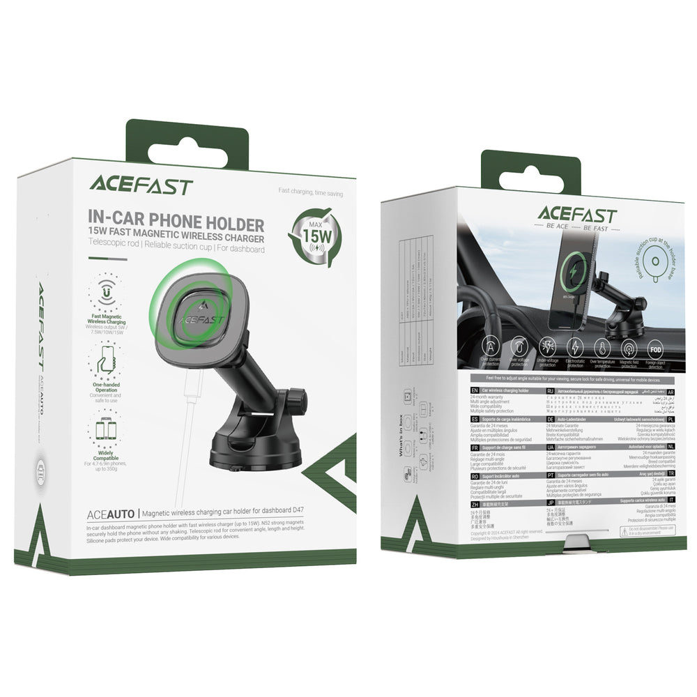 Wireless Car Charger Acefast D47, 15W, 1.67A, Black_4