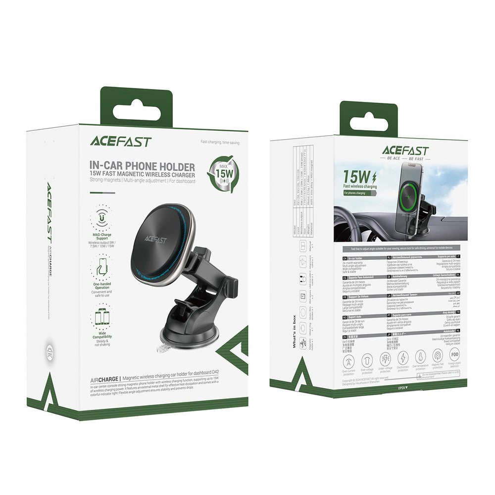 Wireless Car Charger Acefast D42, 15W, 1.67A, Silver_4