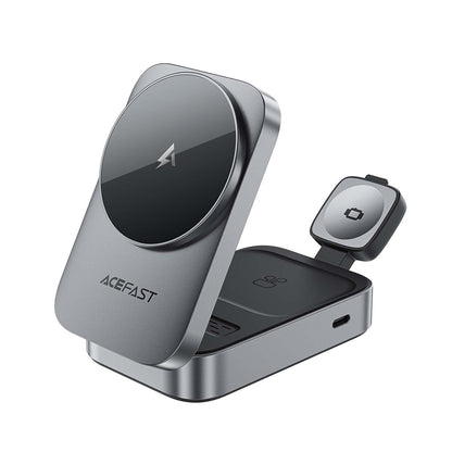 Acefast E22 3-in-1 Wireless Inductive Charging Station, MagSafe Compatible - Gray_1
