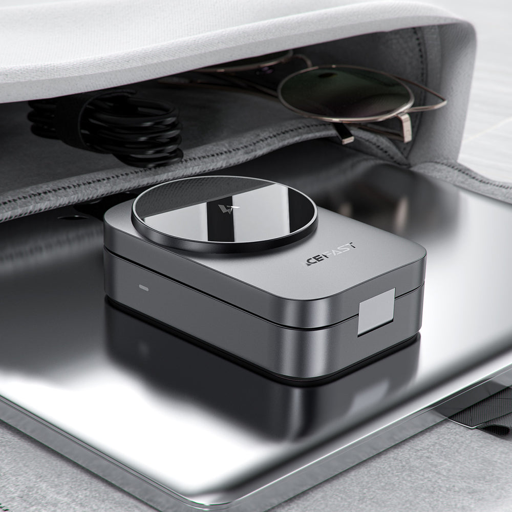 Acefast E22 3-in-1 Wireless Inductive Charging Station, MagSafe Compatible - Gray_5