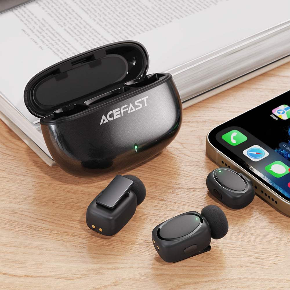 Wireless Microphone Acefast R2, USB-C, 2-Pack, Black _5