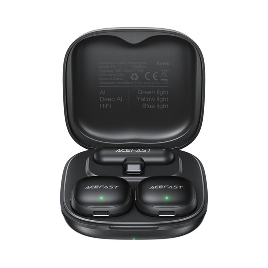 Wireless Microphone Acefast R1, USB-C, 2-Pack, Black _0