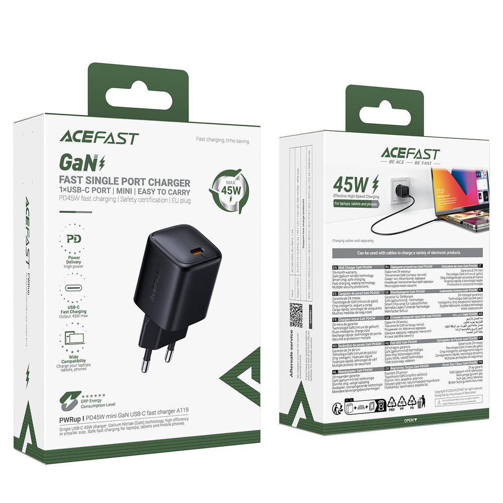 Acefast A119 GaN PD 45W USB-C Wall Charger - Black_6