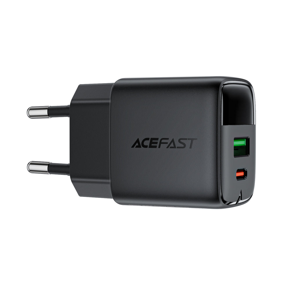 Wall Charger Acefast A116 Display, 35W, 3A, 1 x USB-A - 1 x USB-C, Black _2