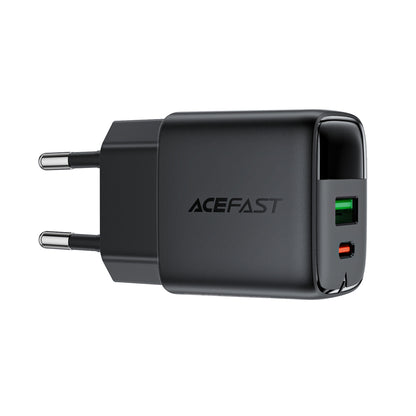 Wall Charger Acefast A116 Display, 35W, 3A, 1 x USB-A - 1 x USB-C, Black _2