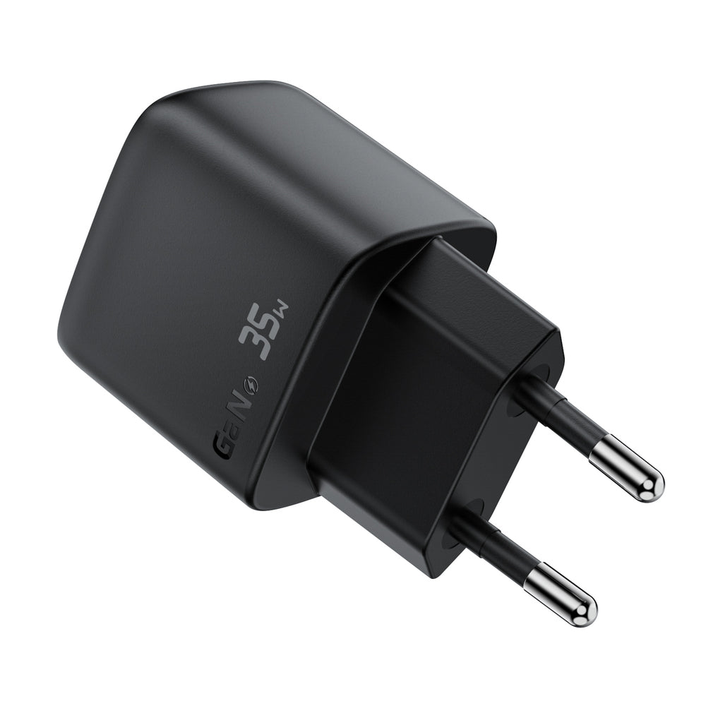 Wall Charger Acefast A116 Display, 35W, 3A, 1 x USB-A - 1 x USB-C, Black _3