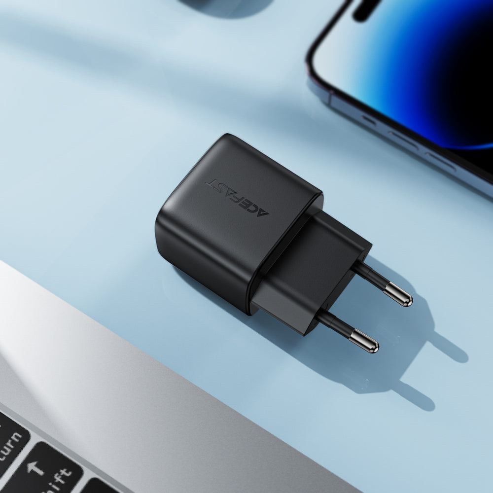 Wall Charger Acefast A116 Display, 35W, 3A, 1 x USB-A - 1 x USB-C, Black _6