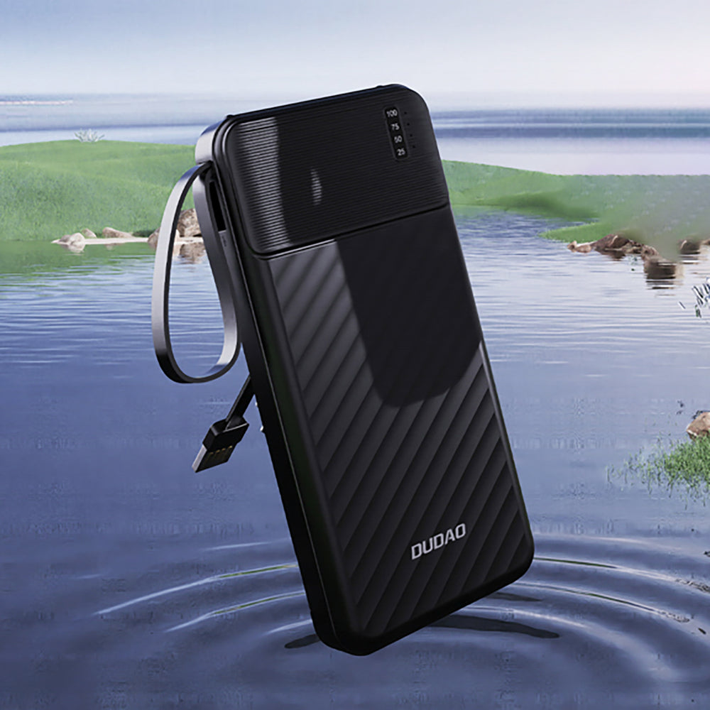 Dudao K11 10000mAh Powerbank with Built-in Cables - Black_4