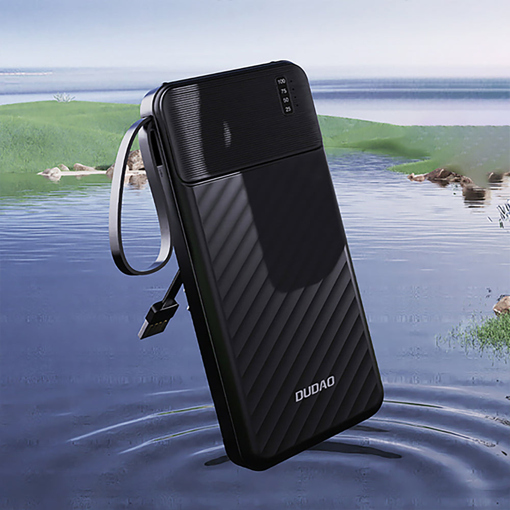 Dudao K11 Pro 20000mAh Powerbank with Built-in Cables - Black_2