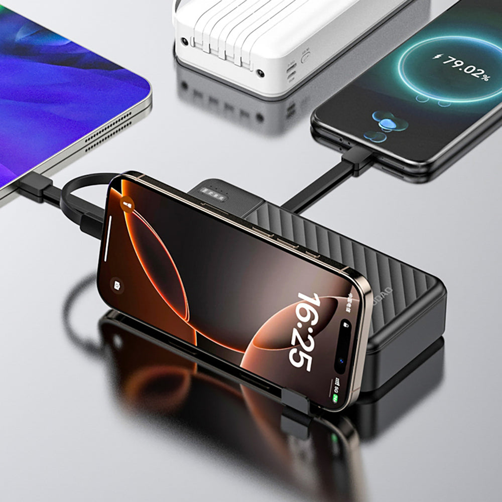 Dudao K11 Pro 20000mAh Powerbank with Built-in Cables - Black_5