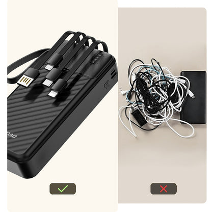 Dudao K11 Pro 20000mAh Powerbank with Built-in Cables - Black_6