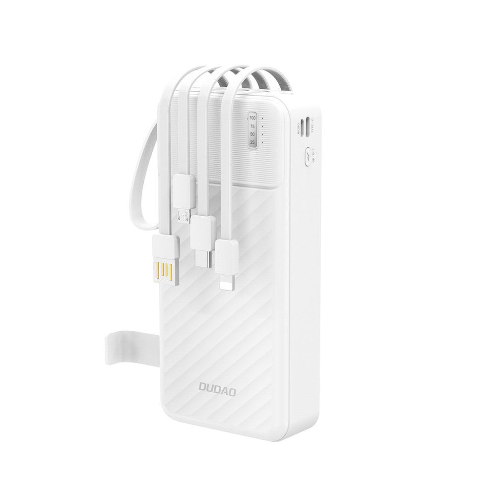 Dudao K11 Pro 20000mAh Powerbank with Built-in Cables - White_0