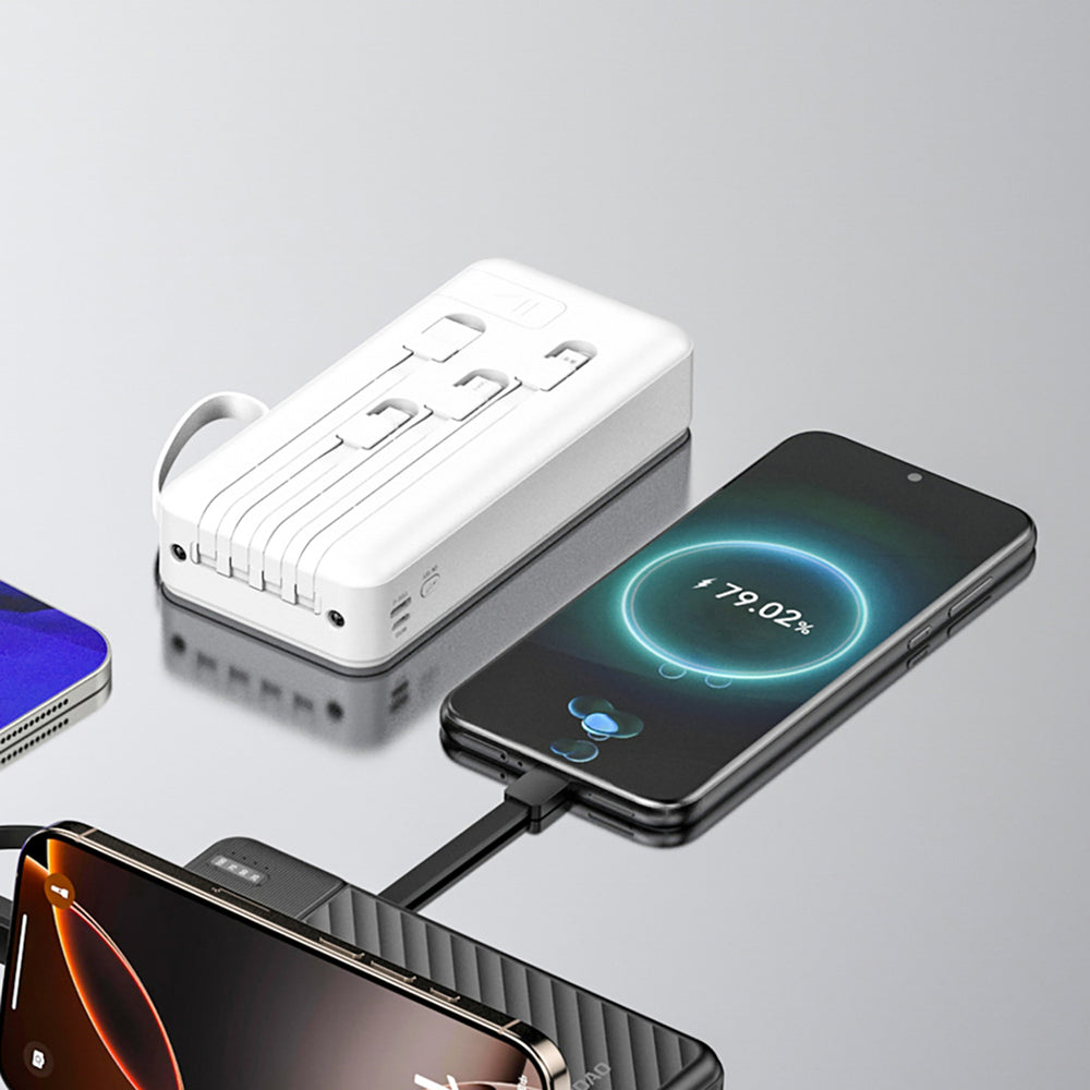 Dudao K11 Pro 20000mAh Powerbank with Built-in Cables - White_1