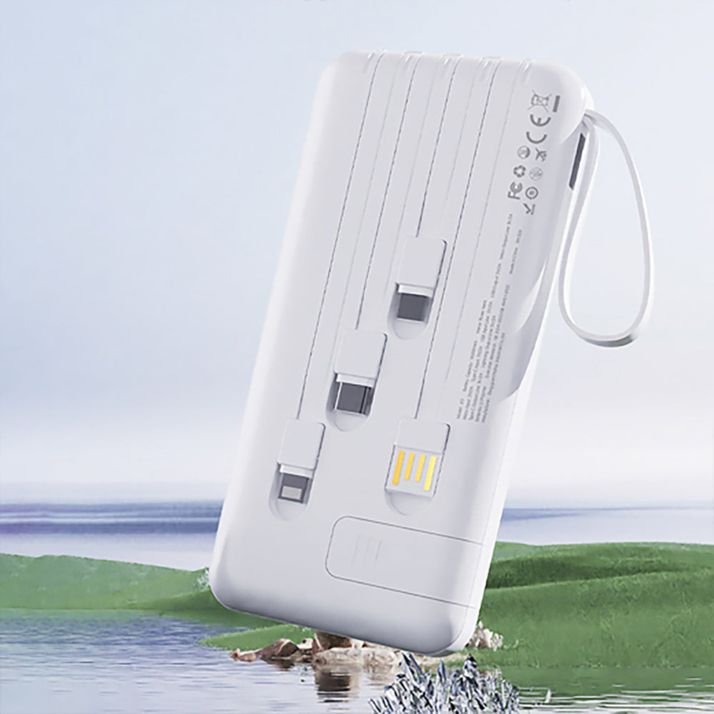 Dudao K11 Pro 20000mAh Powerbank with Built-in Cables - White_2