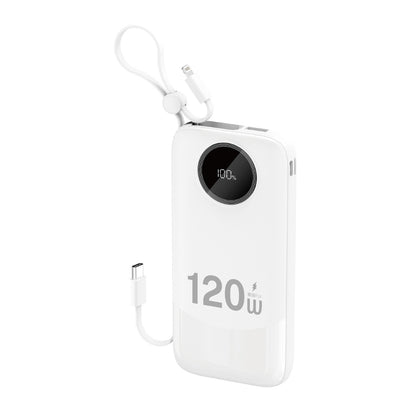 Dudao K13 10000mAh Powerbank with Built-in Cable - White_0
