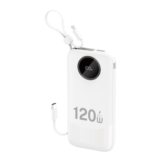 Dudao K13 10000mAh Powerbank with Built-in Cable - White_0