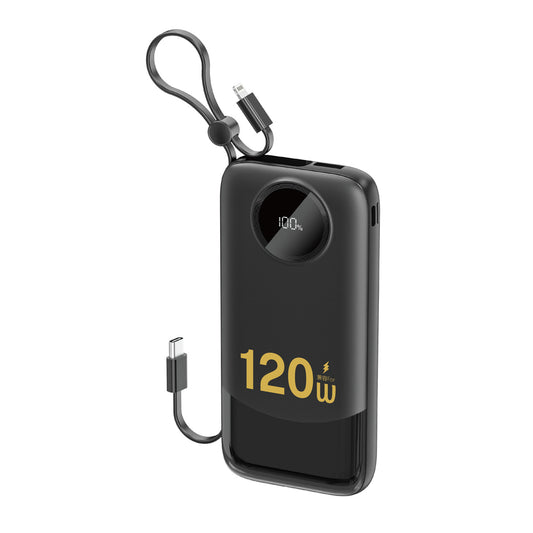 Dudao K13 10000mAh Powerbank with Built-in Cable - Black_0