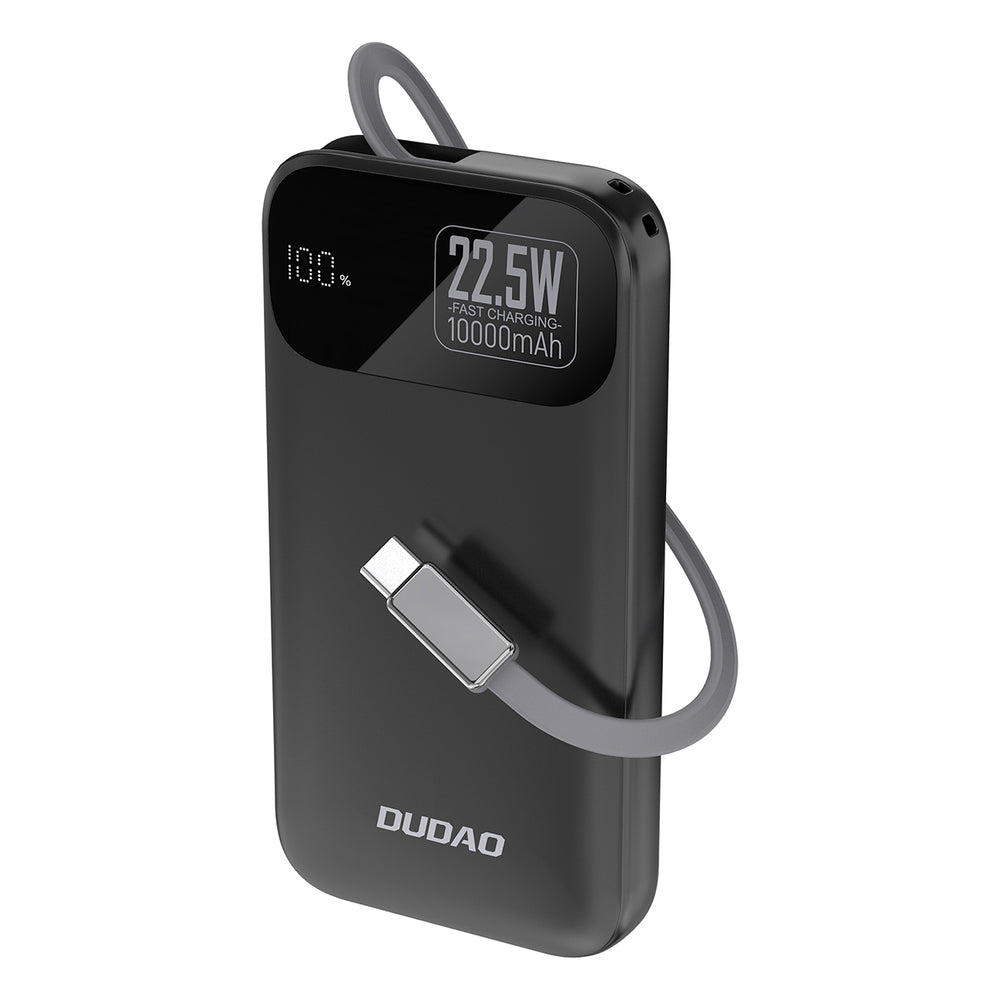 Dudao K31 10000 mAh 22.5W PD Powerbank with Built-in Cable - Black_0