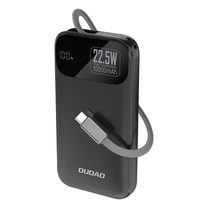 Dudao K31 10000 mAh 22.5W PD Powerbank with Built-in Cable - Black_0