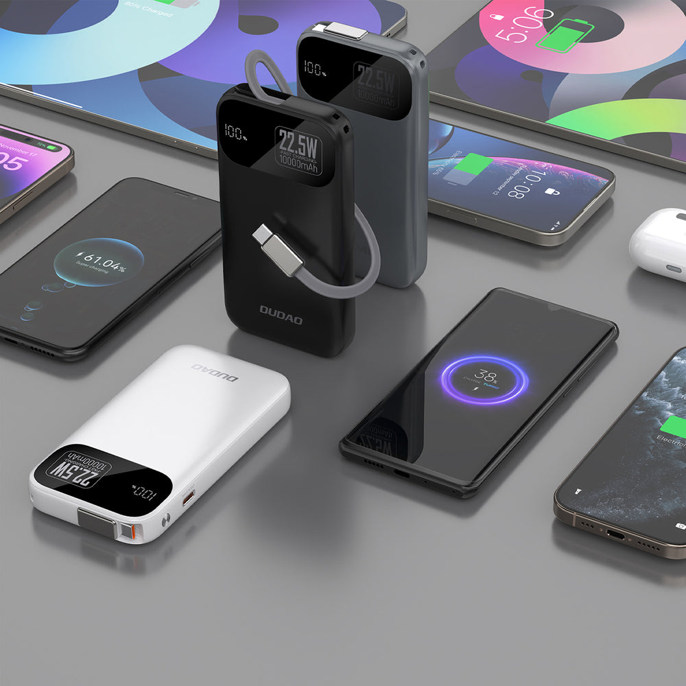 Dudao K31 10000 mAh 22.5W PD Powerbank with Built-in Cable - Black_2