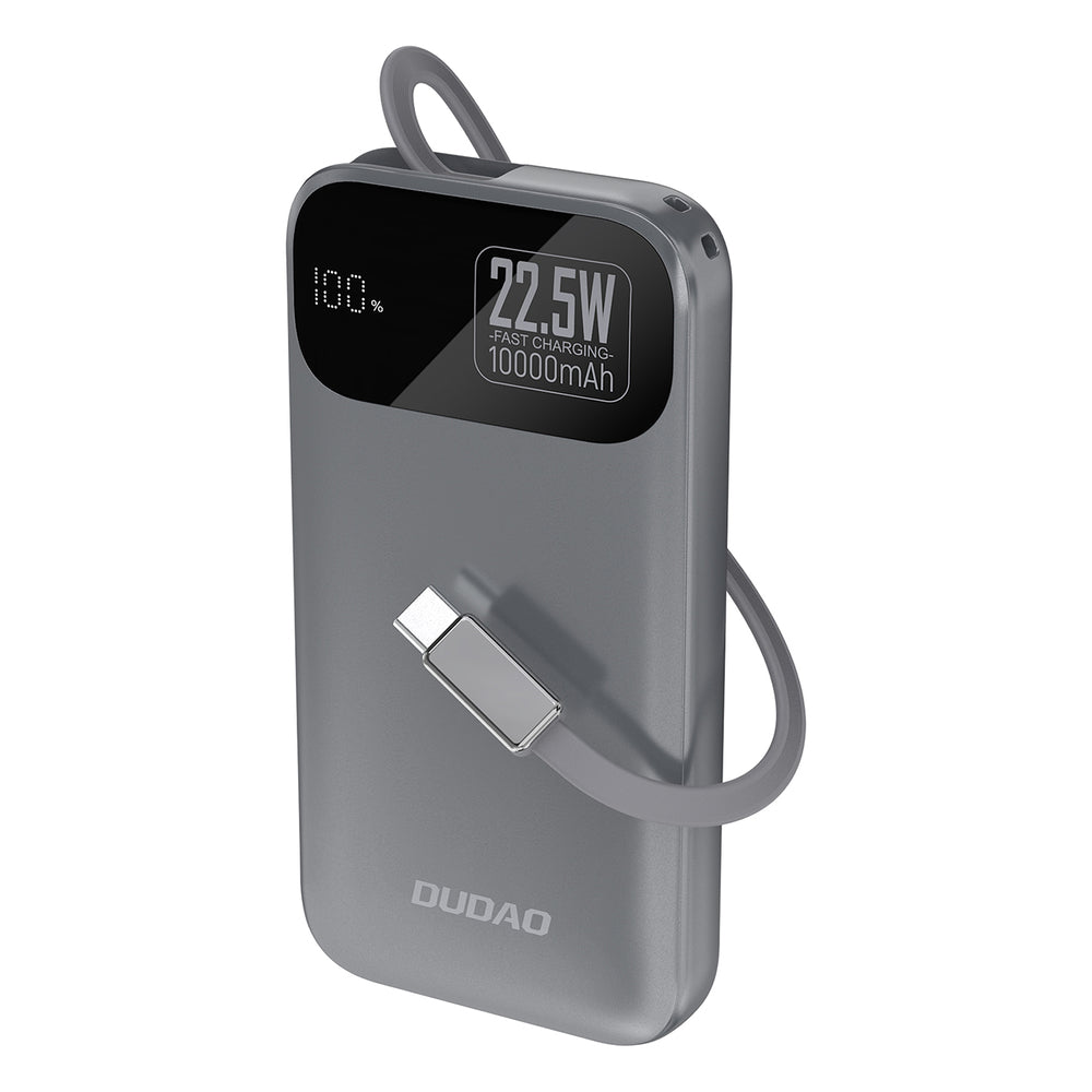 Dudao K31 10000 mAh 22.5W PD Powerbank with Built-in Cable - Gray_0