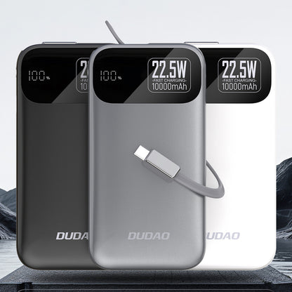 Dudao K31 10000 mAh 22.5W PD Powerbank with Built-in Cable - Gray_1