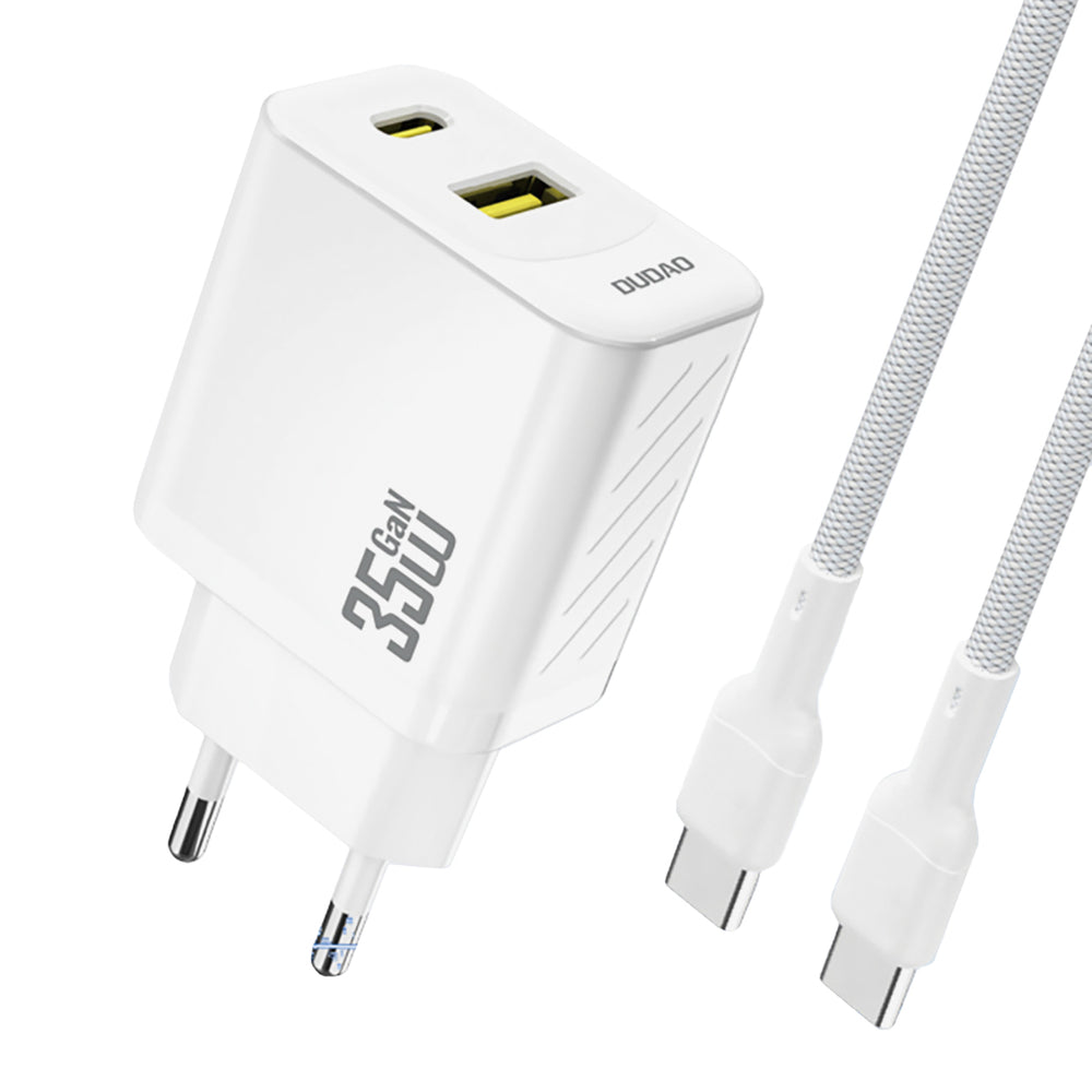 Dudao A27 MaxC 35W Wall Charger + USB-C Cable - White_0