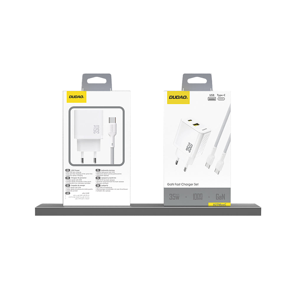 Dudao A27 MaxC 35W Wall Charger + USB-C Cable - White_2