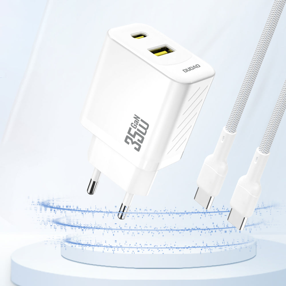 Dudao A27 MaxC 35W Wall Charger + USB-C Cable - White_3