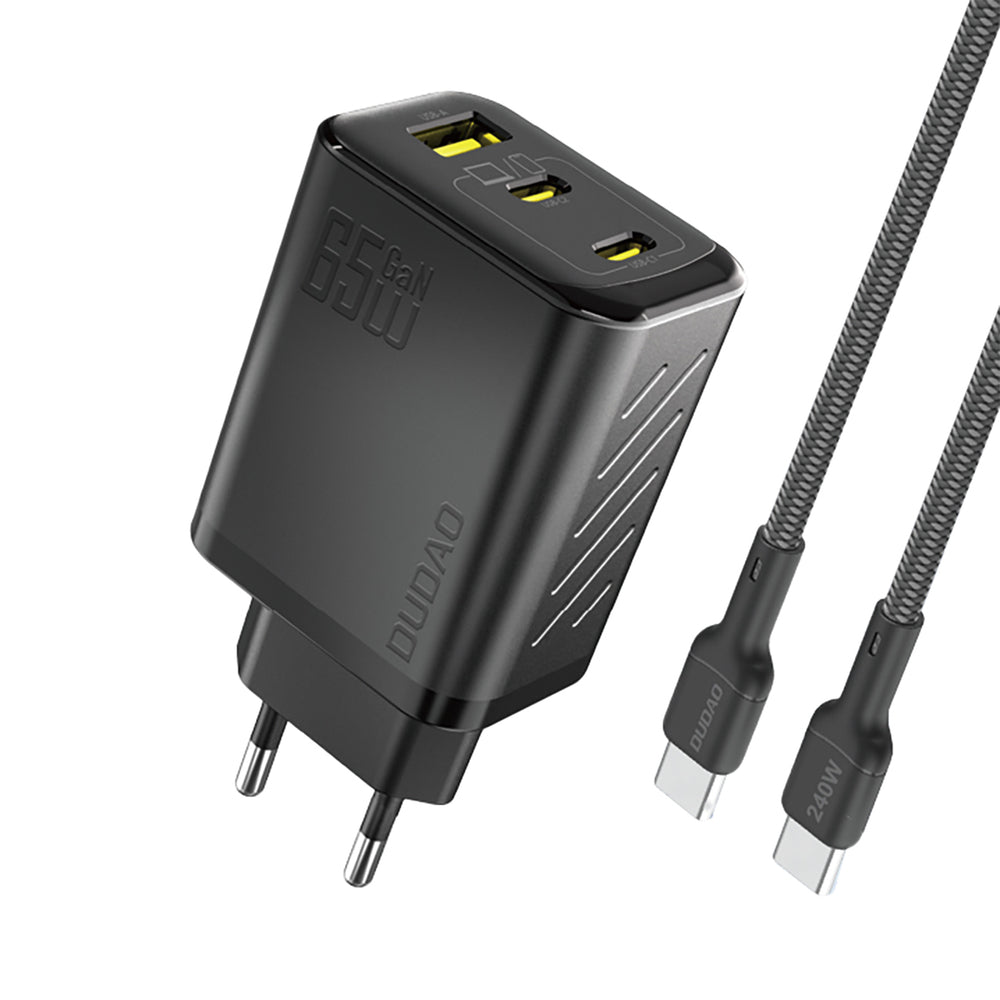 Dudao A29C 65W GaN Wall Charger + USB-C Cable - Black_0
