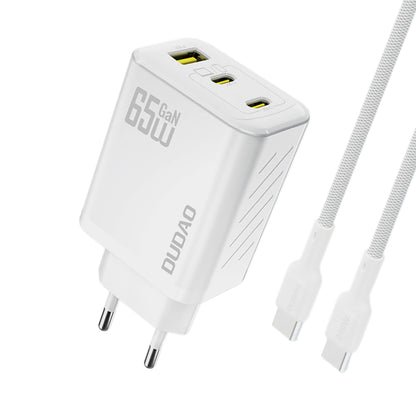 Dudao A29C 65W GaN Wall Charger + USB-C Cable - White_0