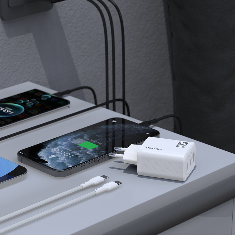 Dudao A29C 65W GaN Wall Charger + USB-C Cable - White_2