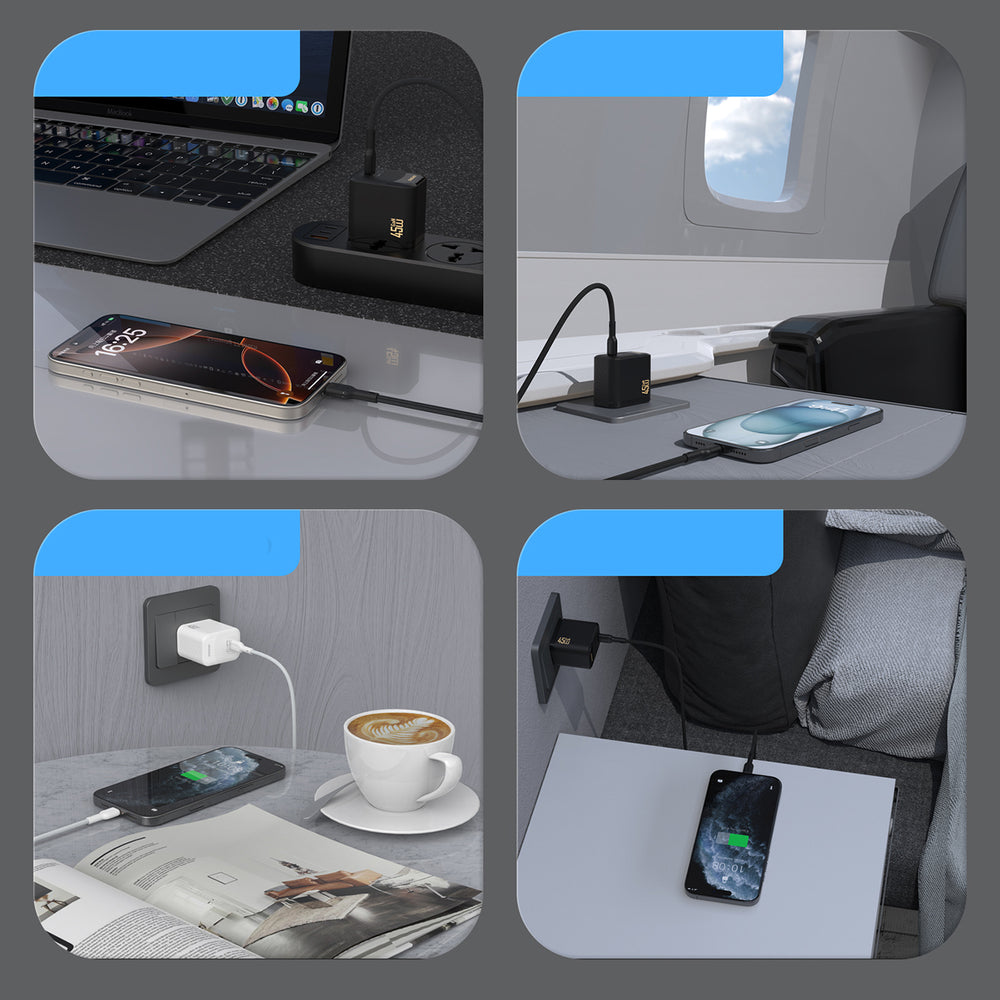 Dudao A28C 45W GaN Wall Charger + USB-C Cable - White_3