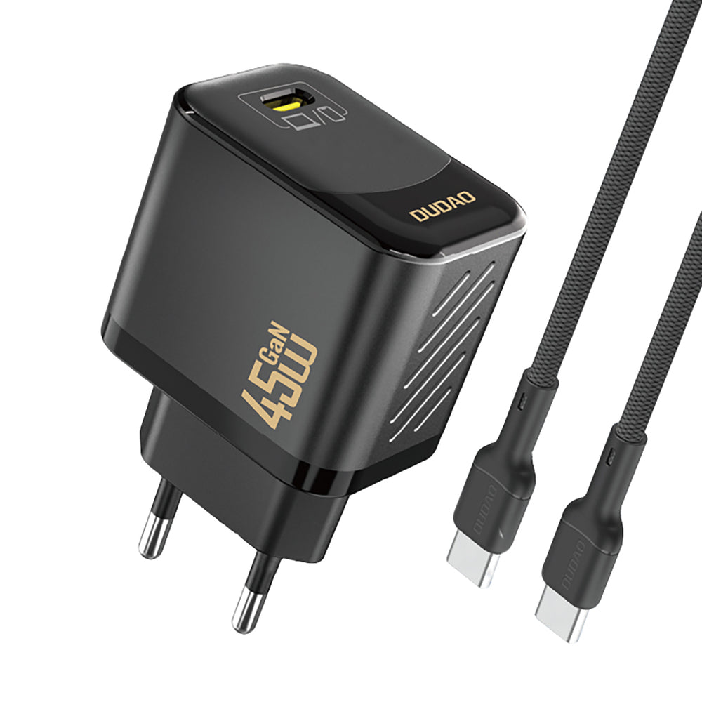 Dudao A28C 45W GaN Wall Charger + USB-C Cable - Black_0