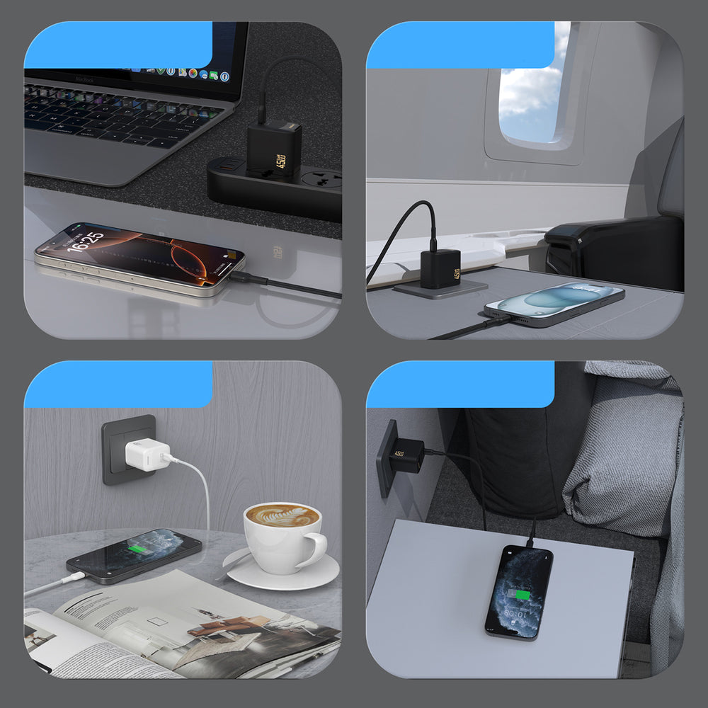 Dudao A28C 45W GaN Wall Charger + USB-C Cable - Black_6