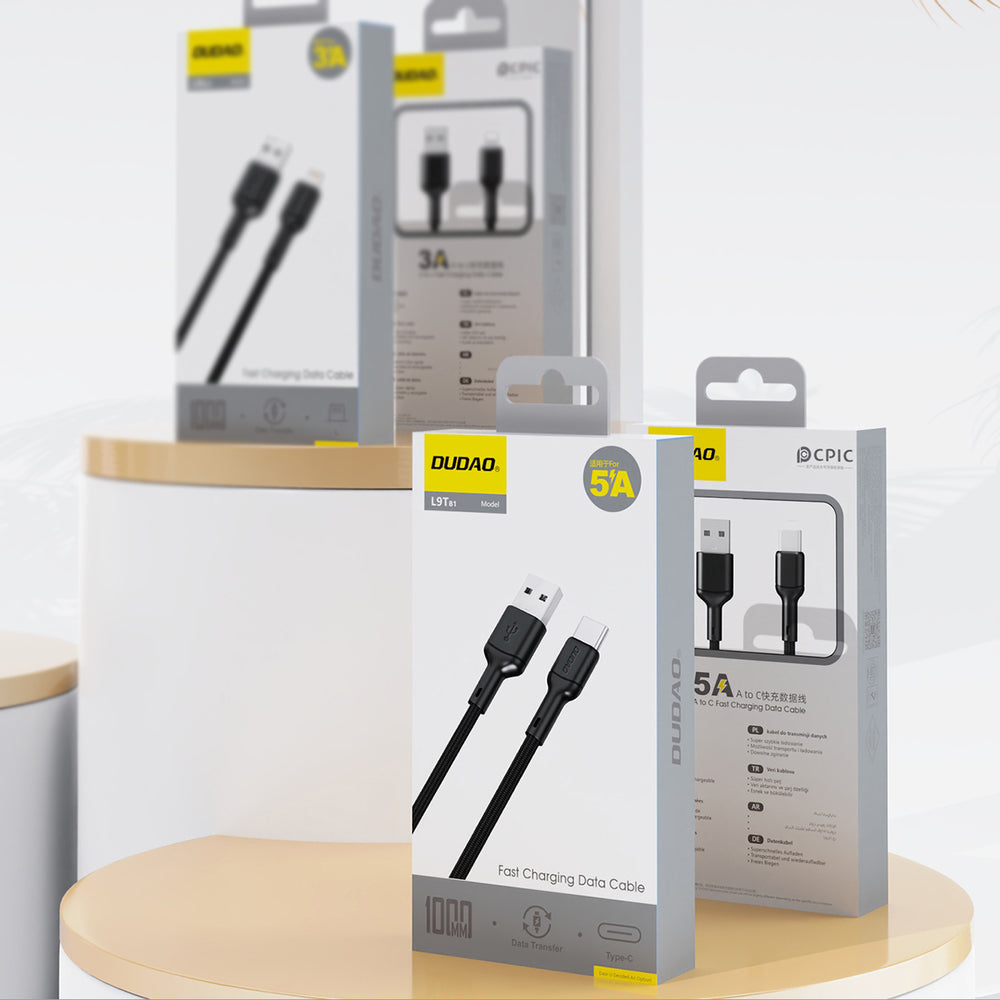 Dudao L9T 5A USB-A - USB-C Cable 1m - Black_4