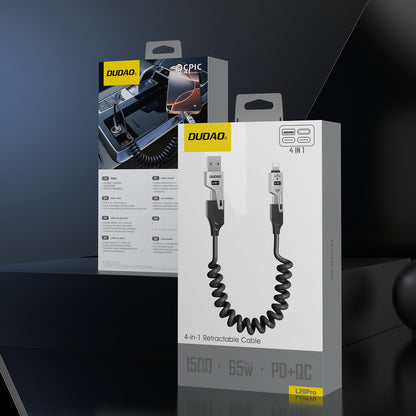 Dudao L20 Pro 4-in-1 USB-A / USB-C - Lightning / USB-C Cable - Black_1