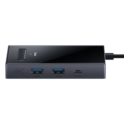 Baseus PioneerJoy 8-in-1 USB-C hub HDMI 4K@60Hz + HDMI 4K@30Hz + DisplayPort 8K@30Hz + VGA + 2 x USB-A 3.0 + 2 x USB-C - gray_1