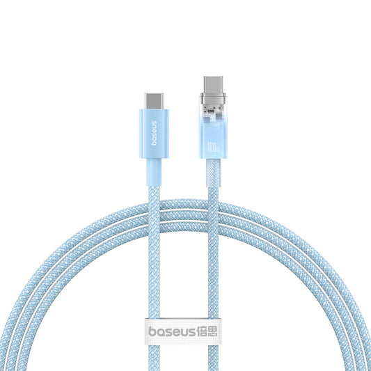 Baseus Explorer 100W USB-C - USB-C Cable with Intelligent Temperature Sensor 1m - Blue_0