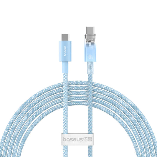 Baseus Explorer 100W USB-C - USB-C Cable with Intelligent Temperature Sensor 2m - Blue_0