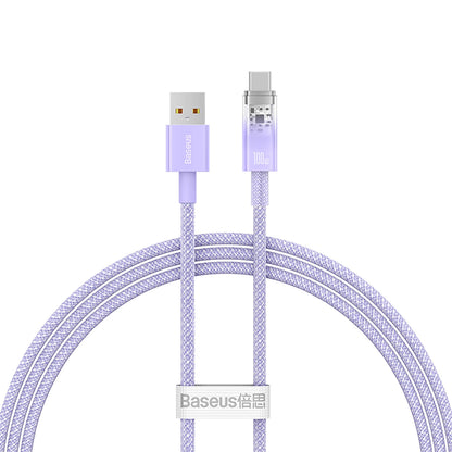 Baseus Explorer 100W USB-A - USB-C Cable with Intelligent Temperature Sensor 1m - Purple_0