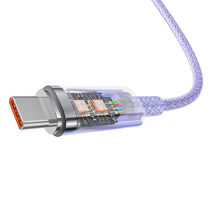 Baseus Explorer 100W USB-A - USB-C Cable with Intelligent Temperature Sensor 1m - Purple_4
