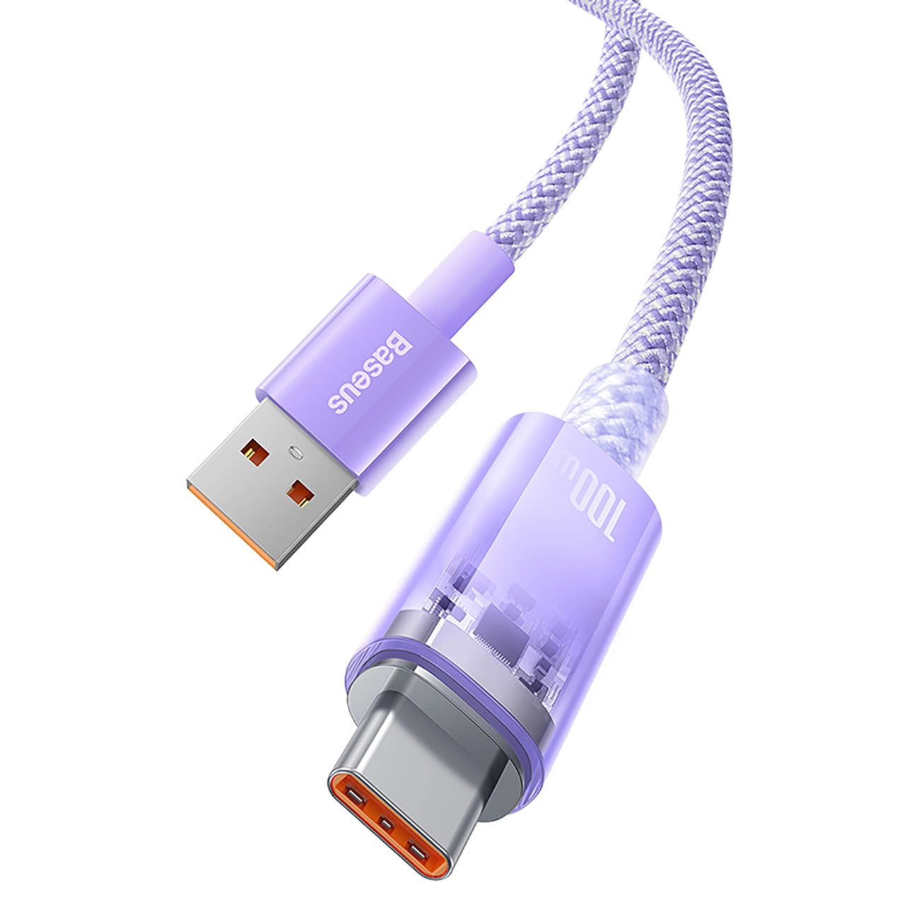 Baseus Explorer 100W USB-A - USB-C Cable with Intelligent Temperature Sensor 1m - Purple_5